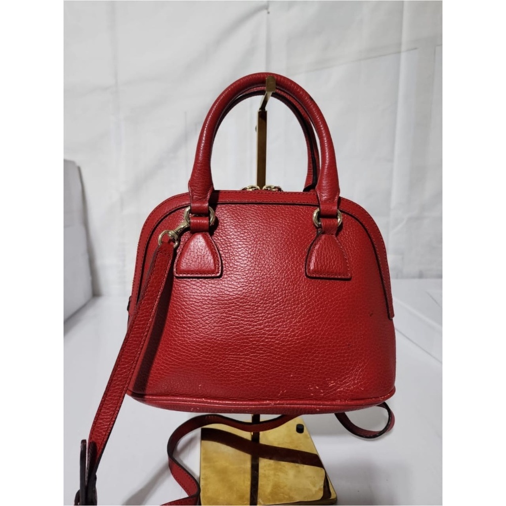 Authentic GUCCI Dollar Calfskin Small GG Charm Dome Bag Red - Picture 14 of 14